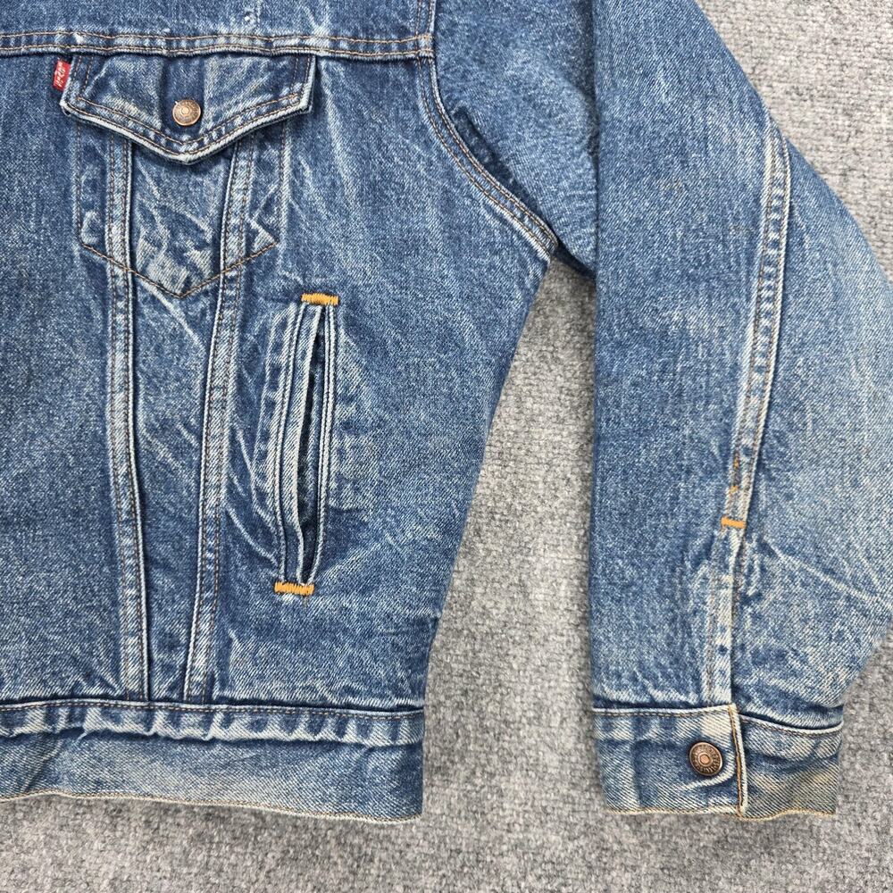 Levis Jacket Mens Medium Blue Sherpa Lined Denim Trucker Coat 70609-0216 Winter - Picture 13 of 16